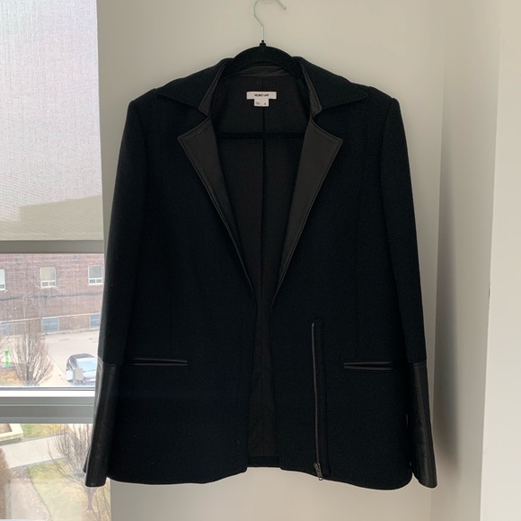 Helmut Lang Wool and Leather Blazer - Picture 1 of 6